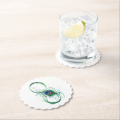 Oneindigheidssymbool met pauwveer kartonnen onderzetters (Insitu)