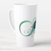 Oneindigheidssymbool met pauwveer latte mok (Linkerhoek)