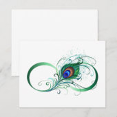 Oneindigheidssymbool met pauwveer notitiekaartje (Voorkant / Achterkant)