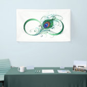 Oneindigheidssymbool met pauwveer spandoek (Beurs)