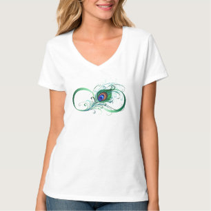 Oneindigheidssymbool met pauwveer t-shirt