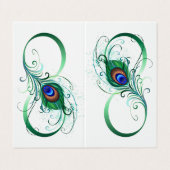 Oneindigheidssymbool met pauwveer visitekaartjes (Buitenkant ongevouwen)