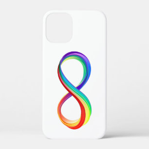Oneindigheidssymbool met regenboog in lagen iPhone 12 mini hoesje