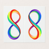 Oneindigheidssymbool met regenboog in lagen visitekaartjes (Buitenkant ongevouwen)