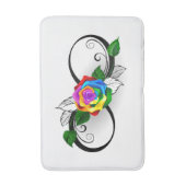 Oneindigheidssymbool met regenboogroos badmat (Voorkant Verticaal)