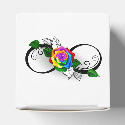 Oneindigheidssymbool met regenboogroos bedankdoosjes (Bovenkant)