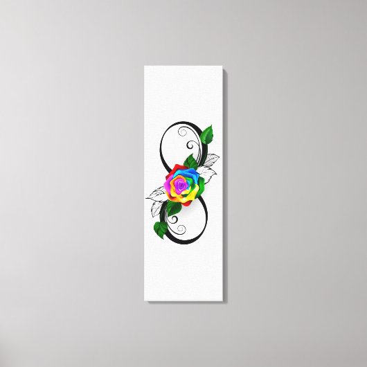 Oneindigheidssymbool met regenboogroos canvas afdruk (Voorkant)