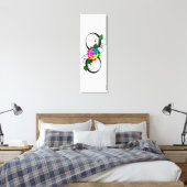 Oneindigheidssymbool met regenboogroos canvas afdruk (Insitu (Slaapkamer))