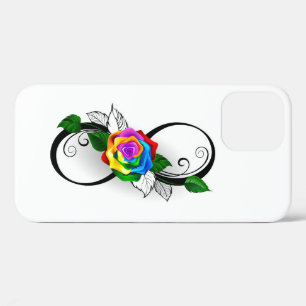 Oneindigheidssymbool met regenboogroos iPhone 12 pro hoesje