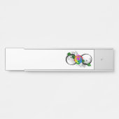 Oneindigheidssymbool met regenboogroos deurbordje (Voorkant)