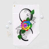 Oneindigheidssymbool met regenboogroos golfhanddoek (Insitu)