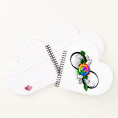 Oneindigheidssymbool met regenboogroos notitieboek (Binnen)