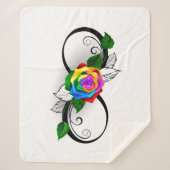 Oneindigheidssymbool met regenboogroos sherpa deken (Voorkant)