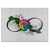 Oneindigheidssymbool met regenboogroos snijplank (Voorkant)