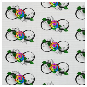 Oneindigheidssymbool met regenboogroos stof
