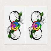 Oneindigheidssymbool met regenboogroos visitekaartjes (Buitenkant ongevouwen)