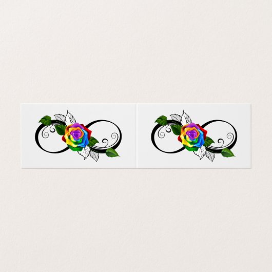 Oneindigheidssymbool met regenboogroos visitekaartjes (Buitenkant ongevouwen)
