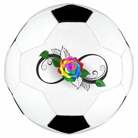Oneindigheidssymbool met regenboogroos voetbal (Voorkant)
