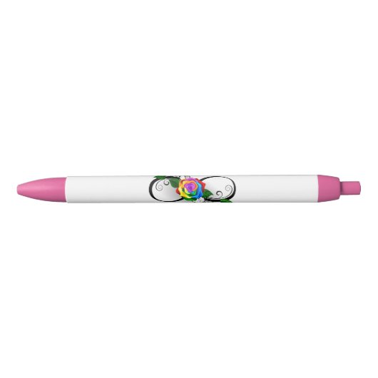 Oneindigheidssymbool met regenboogroos zwarte inkt pen (Voorkant)