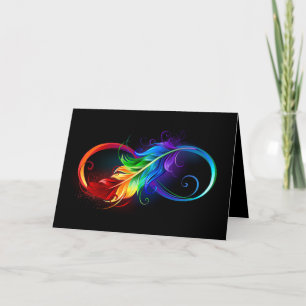 Oneindigheidssymbool met regenboogveer