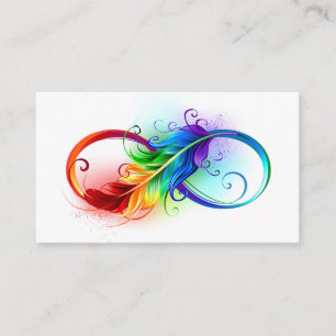 Oneindigheidssymbool met regenboogveer advieskaart
