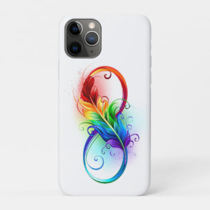 Oneindigheidssymbool met regenboogveer iPhone 11 pro hoesje