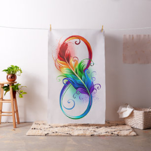 Oneindigheidssymbool met regenboogveer stof
