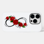 Oneindigheidssymbool met rode rozen Case-Mate iPhone case (Achterkant (horizontaal))