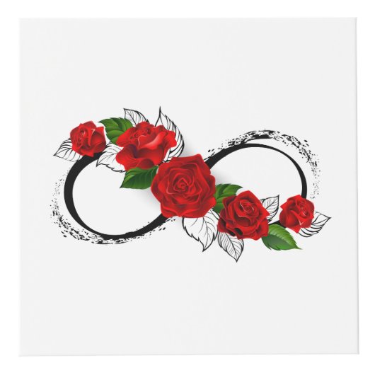 Oneindigheidssymbool met rode rozen kubus (Rechts)