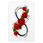 Oneindigheidssymbool met rode rozen magneet (Verticaal)
