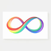 Oneindigheidssymbool van de regenboog in lagen post-it® notes (Voorkant)