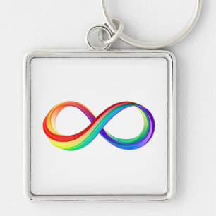 Oneindigheidssymbool van de regenboog in lagen sleutelhanger