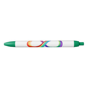 Oneindigheidssymbool van de regenboog in lagen zwarte inkt pen