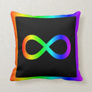 Oneindigheidssymbool van de regenboog kussen