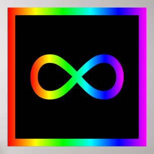Oneindigheidssymbool van de regenboog poster