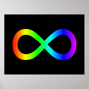 Oneindigheidssymbool van de regenboog poster