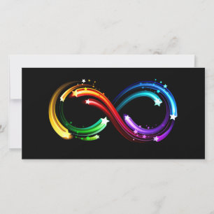 Oneindigheidssymbool van regenboogkometen bedankkaart
