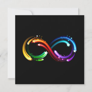 Oneindigheidssymbool van regenboogkometen bedankkaart