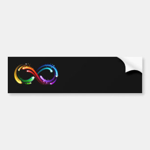 Oneindigheidssymbool van regenboogkometen bumpersticker