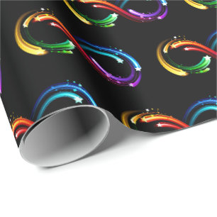 Oneindigheidssymbool van regenboogkometen cadeaupapier