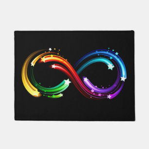Oneindigheidssymbool van regenboogkometen deurmat