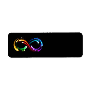 Oneindigheidssymbool van regenboogkometen etiket