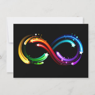Oneindigheidssymbool van regenboogkometen feestdagenkaart