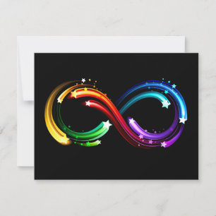Oneindigheidssymbool van regenboogkometen feestdagenkaart