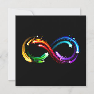 Oneindigheidssymbool van regenboogkometen feestdagenkaart