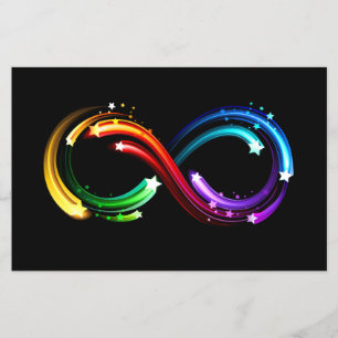 Oneindigheidssymbool van regenboogkometen flyer