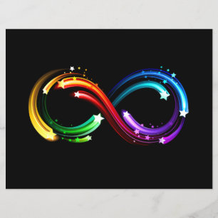 Oneindigheidssymbool van regenboogkometen flyer