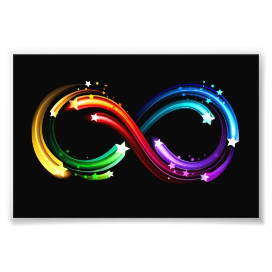 Oneindigheidssymbool van regenboogkometen foto afdruk (Voorkant)