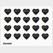 Oneindigheidssymbool van regenboogkometen hart sticker (Vel)