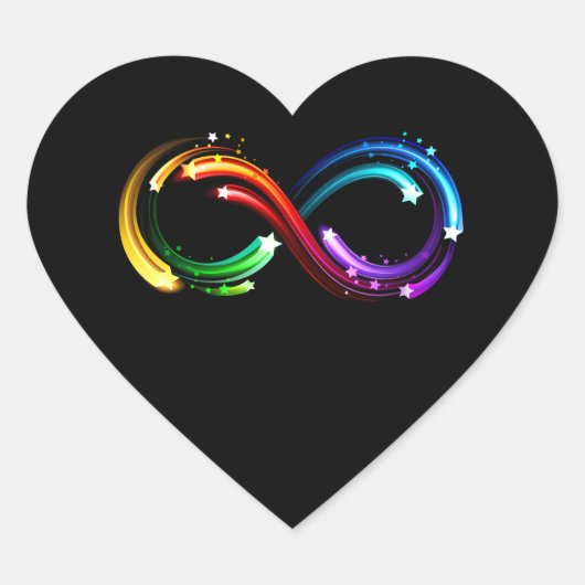 Oneindigheidssymbool van regenboogkometen hart sticker (Voorkant)